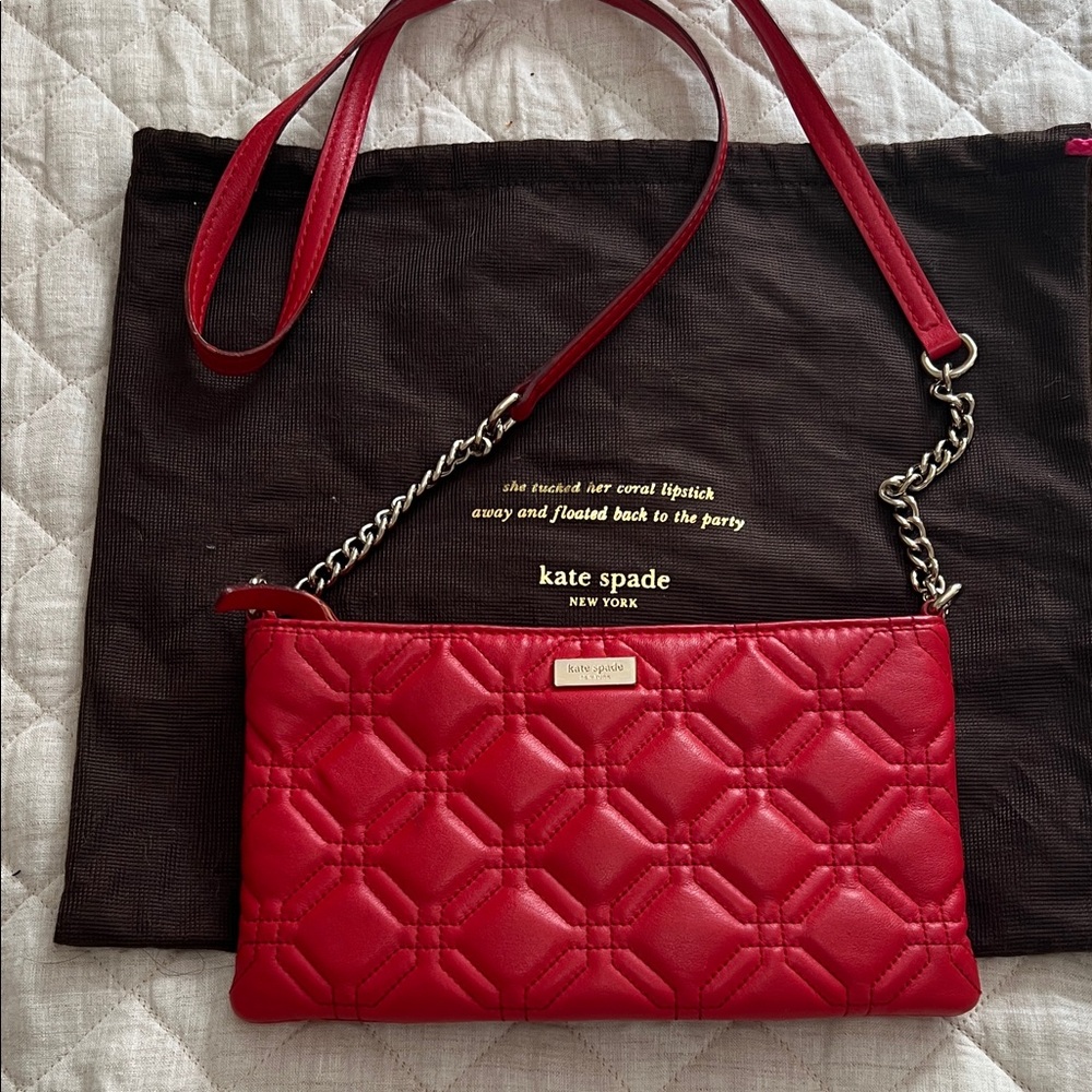 Kate Spade Red Quilted Wristlet
